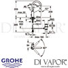 Grohe Atrio Single-Lever Basin Mixer L-Size Dimensions